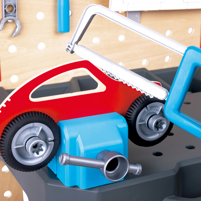 Jucarie din lemn - Banc de lucru pentru service si reparatii auto (71 piese) [6]