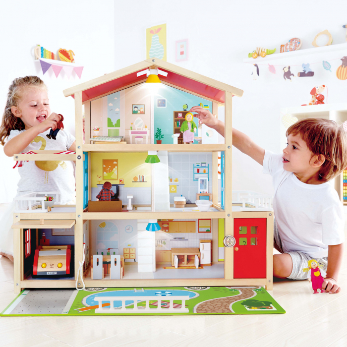 Jucarie din lemn - Casa de papusi mobilata tip vila (29 piese) [2]