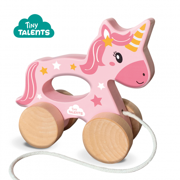 Jucarie din lemn copii - Unicorn 2 in 1, impinge si trage [3]