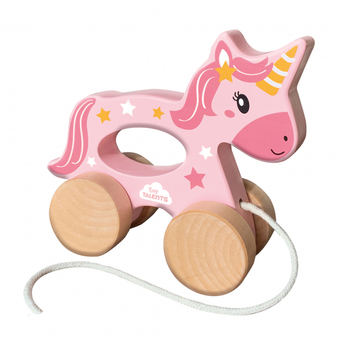 Jucarie din lemn copii - Unicorn 2 in 1, impinge si trage [1]