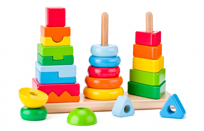 Jucarie din lemn de stivuit - Forme geometrice [3]