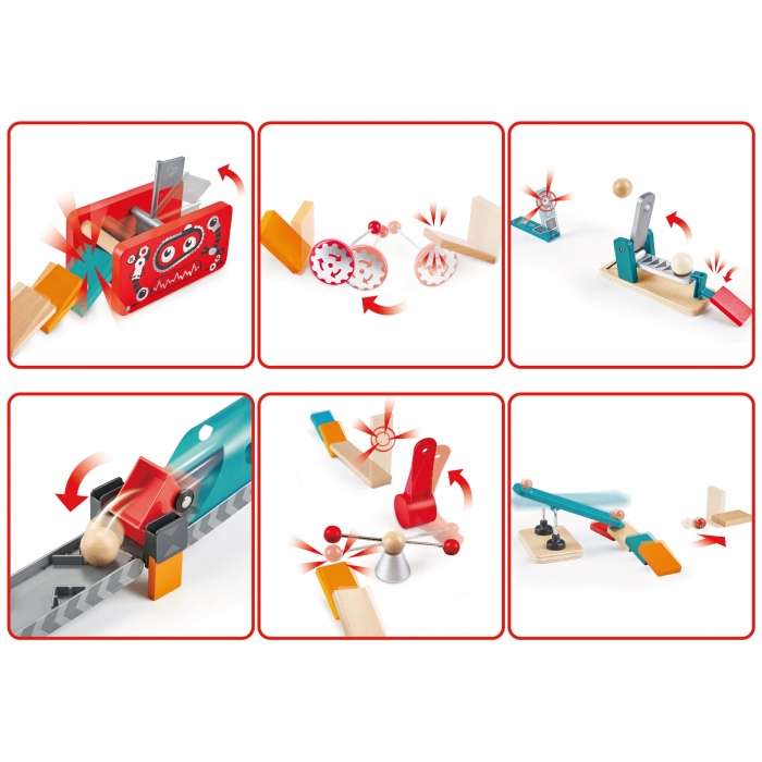 Jucarie din lemn - Domino fabrica de roboti (122 piese) [3]