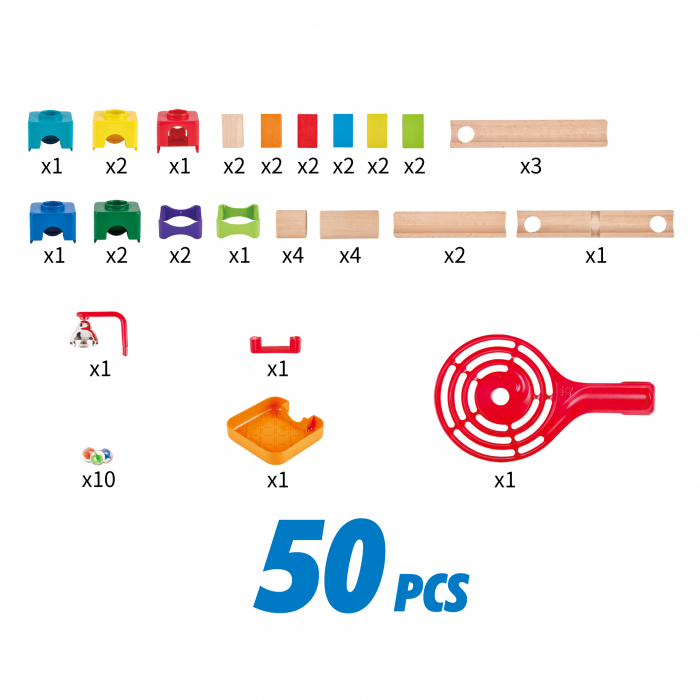Jucarie din lemn - Marble Run Crazy Rollers (50 piese) [6]