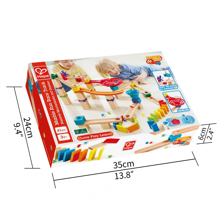 Jucarie din lemn - Marble Run Race Track (81 piese) [6]