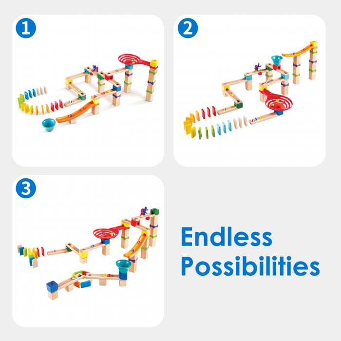 Jucarie din lemn - Marble Run Race Track (81 piese) [4]
