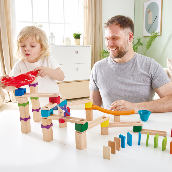 Jucarie din lemn - Marble Run Race Track (81 piese) [5]