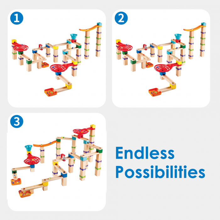 Jucarie din lemn - Marble Run Tricks N Twists (129 piese) [3]