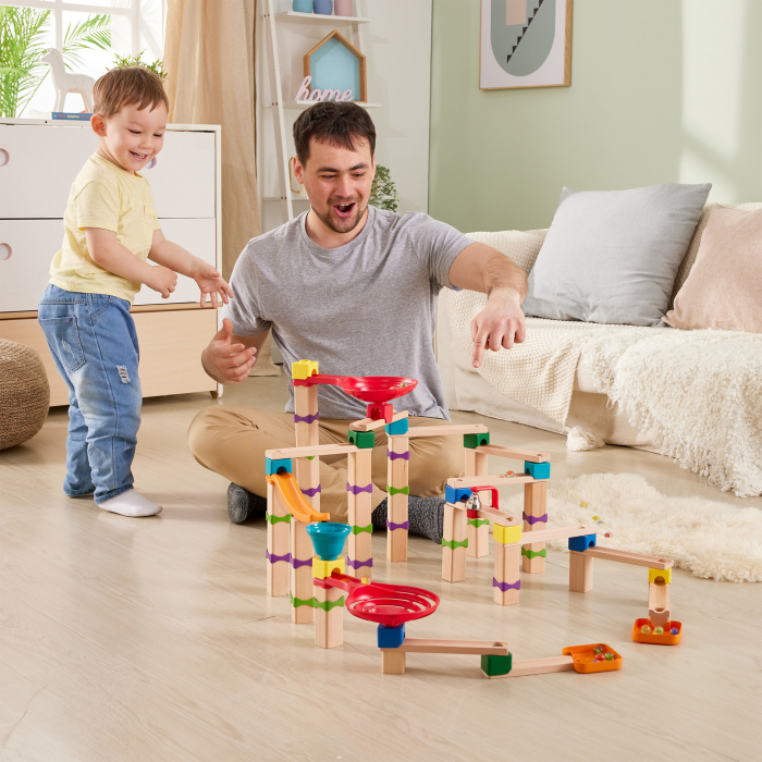 Jucarie din lemn - Marble Run Tricks N Twists (129 piese) [4]