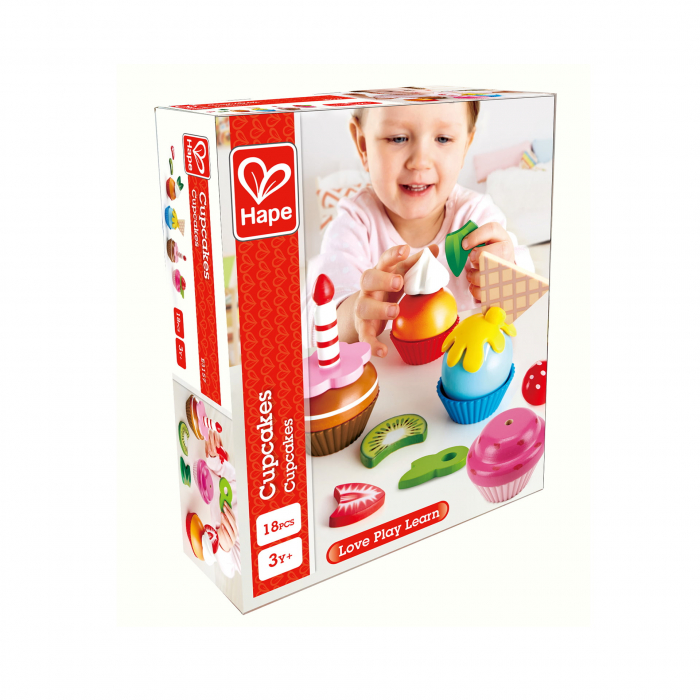 Jucarie din lemn - Prajituri cupcake (18 piese) [6]