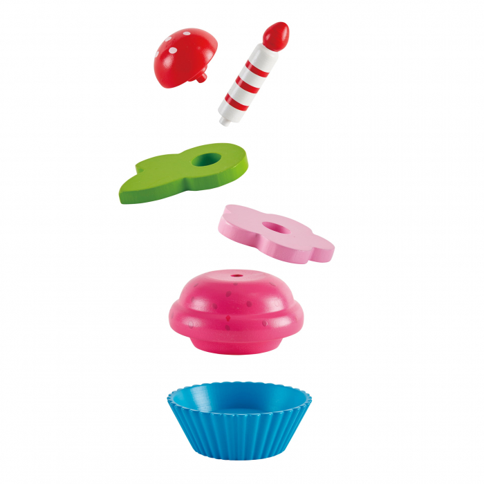 Jucarie din lemn - Prajituri cupcake (18 piese) [3]