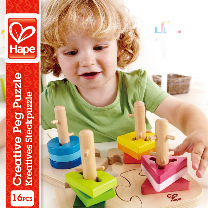 Jucarie din lemn - Puzzle creativ cu forme [3]