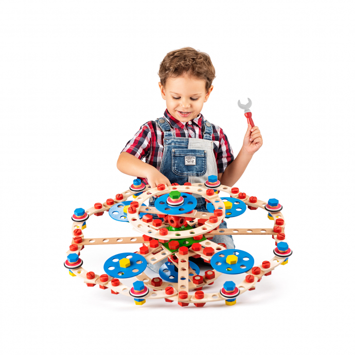 Jucarie din lemn - Set constructie inginer (340 piese) [5]