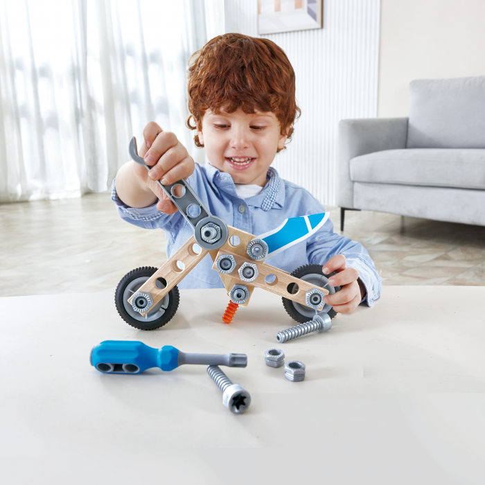 Jucarie din lemn - Set de constructie motociclete (34 piese) [3]