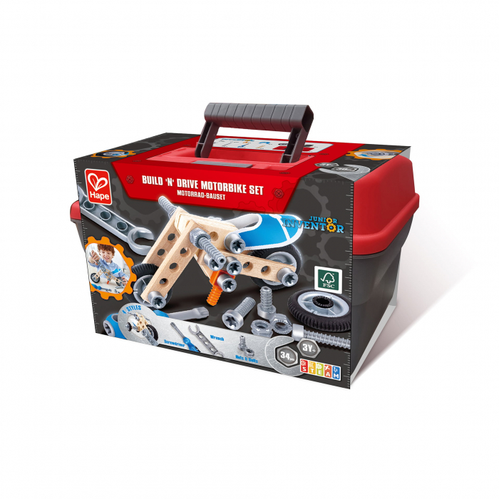 Jucarie din lemn - Set de constructie motociclete (34 piese) [1]