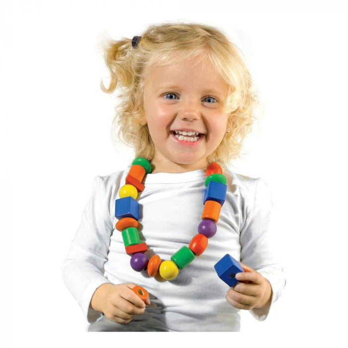 Jucarie din lemn - Set de insirat margele [2]