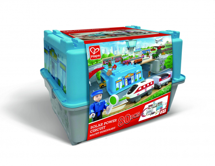 Jucarie din lemn - Set tren metropola (80 piese) [2]