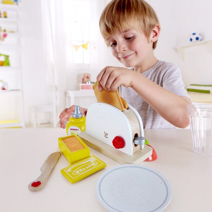Jucarie din lemn - Toaster si accesorii mic dejun [3]