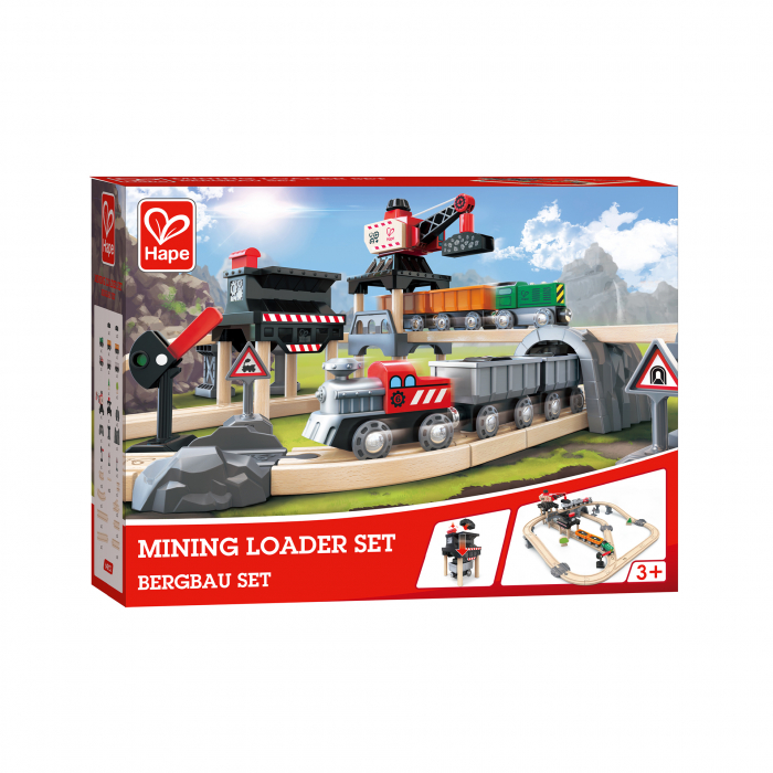 Jucarie din lemn - Tren si incarcator minier (64 piese) [2]