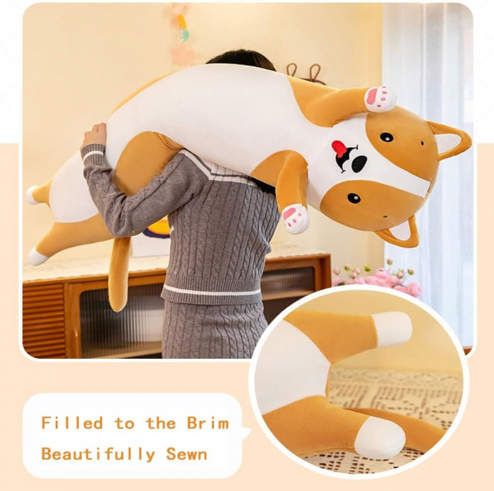 Jucarie din Plus, Catel Prietenos Shiba Inu, Maro/Alb [4]