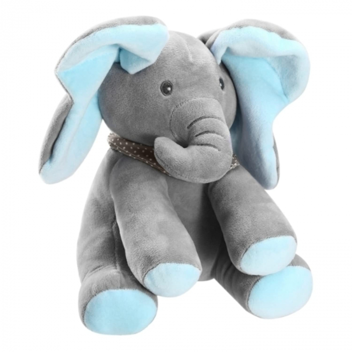 Jucarie Din Plus Elefant Cucu Bau, Albastru/Gri, 30 cm [2]