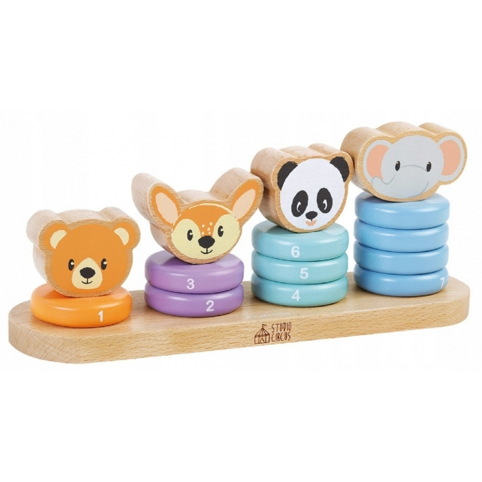 Jucarie educationala din lemn tip stivuitor de numere Sun Baby 069 [1]
