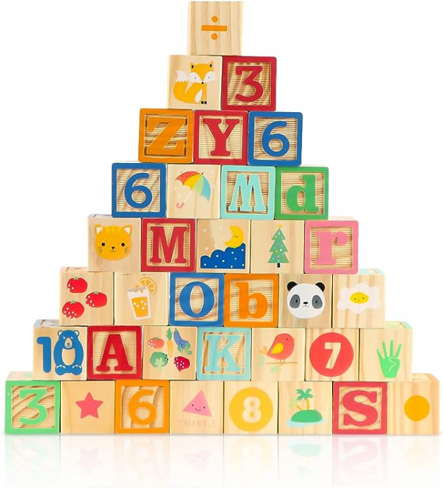 Jucarie educativa din lemn, cuburi de construit,26 de bucati,Montessori [2]