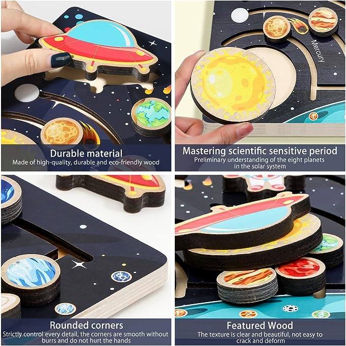Jucarie educativa, Placa sistem solar lemn Montessori [5]