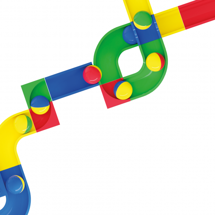 Jucarie Marble Run extensie bile 2 culori Hubelino (12 piese) [3]