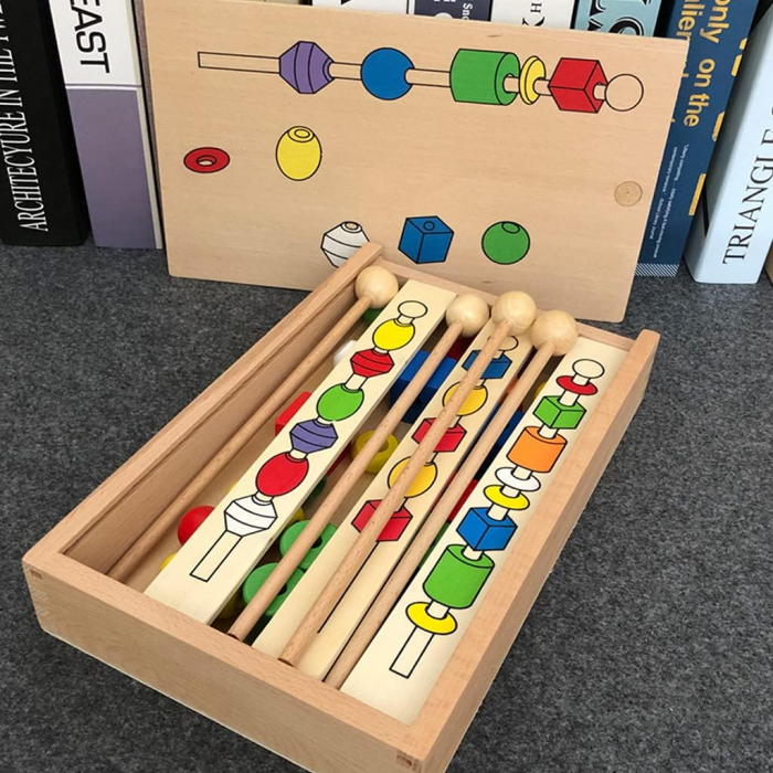 Jucarie Montessori de Insiruire si Sortare dupa Model din Lemn cu Forme Geometrice [6]
