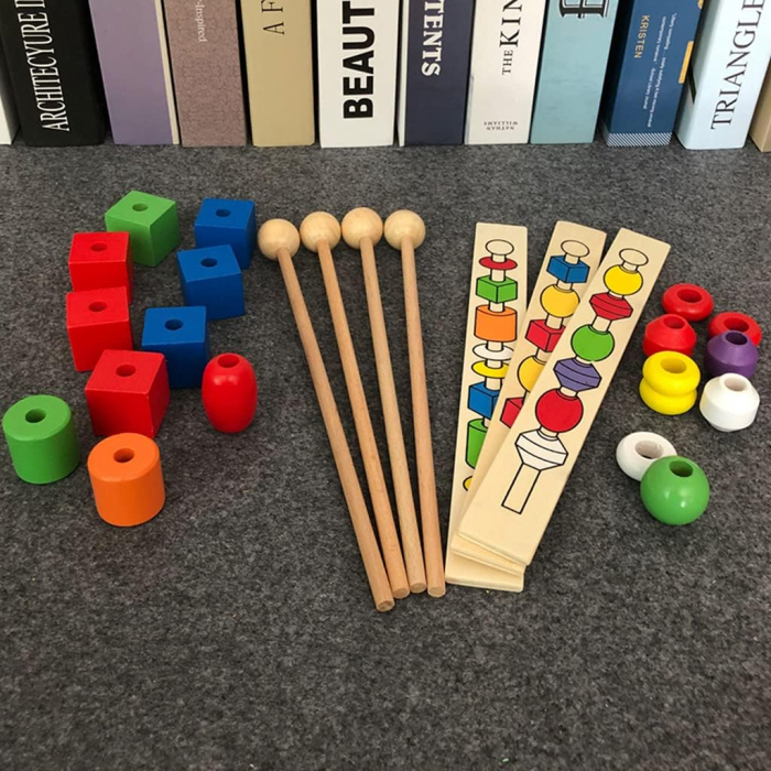 Jucarie Montessori de Insiruire si Sortare dupa Model din Lemn cu Forme Geometrice [5]