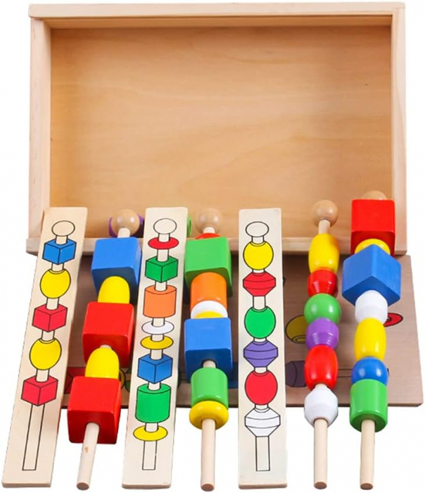 Jucarie Montessori de Insiruire si Sortare dupa Model din Lemn cu Forme Geometrice [2]