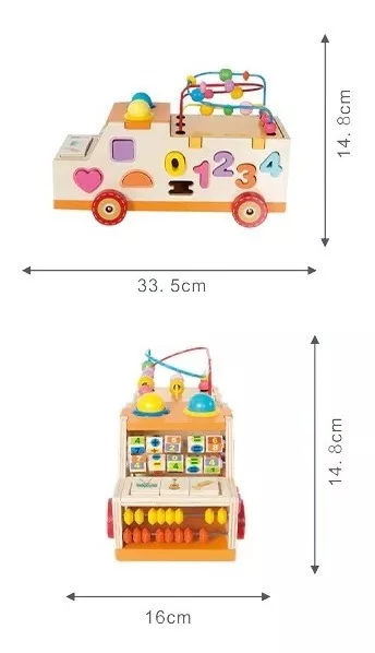 Jucarie Montessori din Lemn pentru Copii, Autobuzul Magic [4]