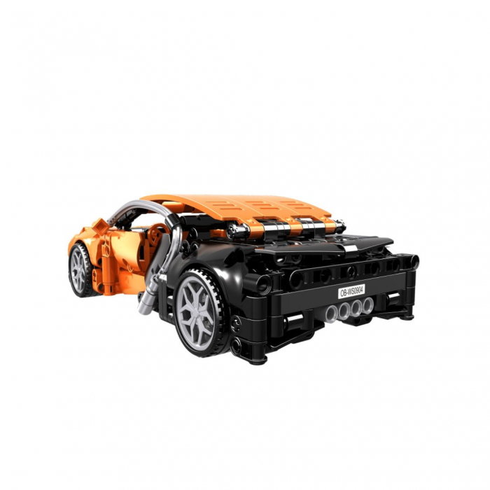 Jucarie tip lego tehnic de constructie masina sport portocalie (404 piese) [3]