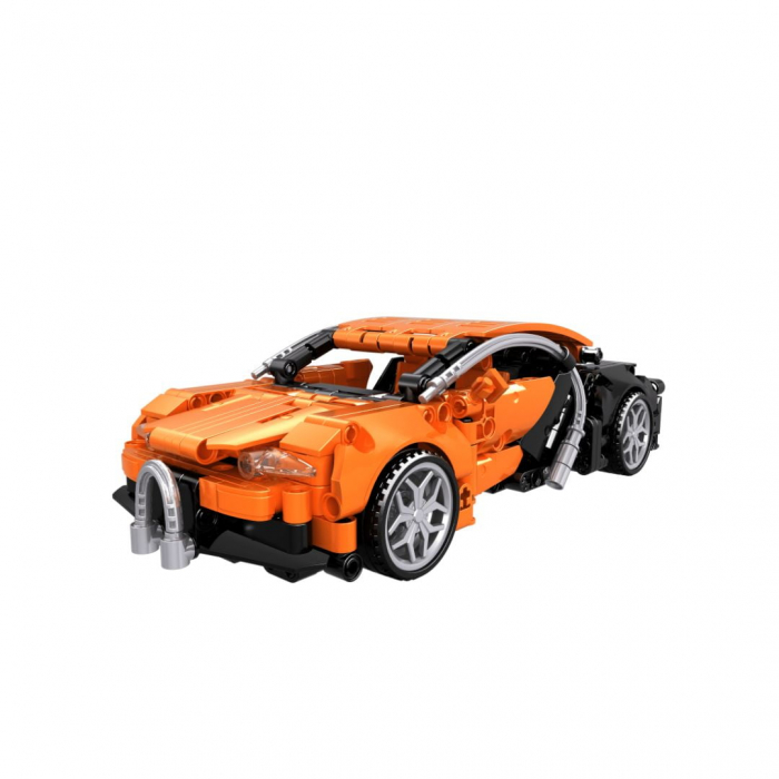 Jucarie tip lego tehnic de constructie masina sport portocalie (404 piese) [2]