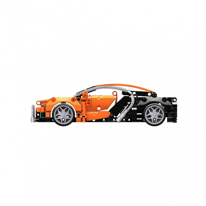 Jucarie tip lego tehnic de constructie masina sport portocalie (404 piese) [5]