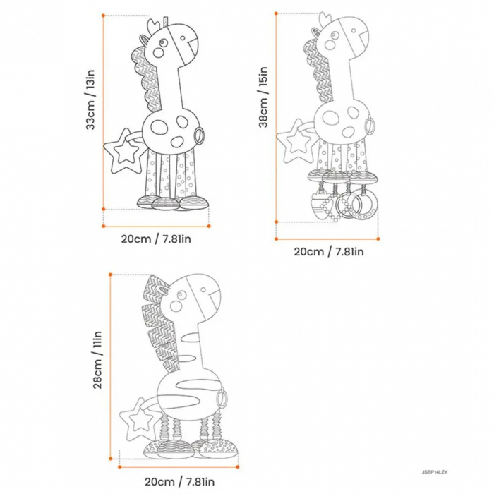 Jucarie zornaitoare de agatat si de dentitie, Model Girafa [4]