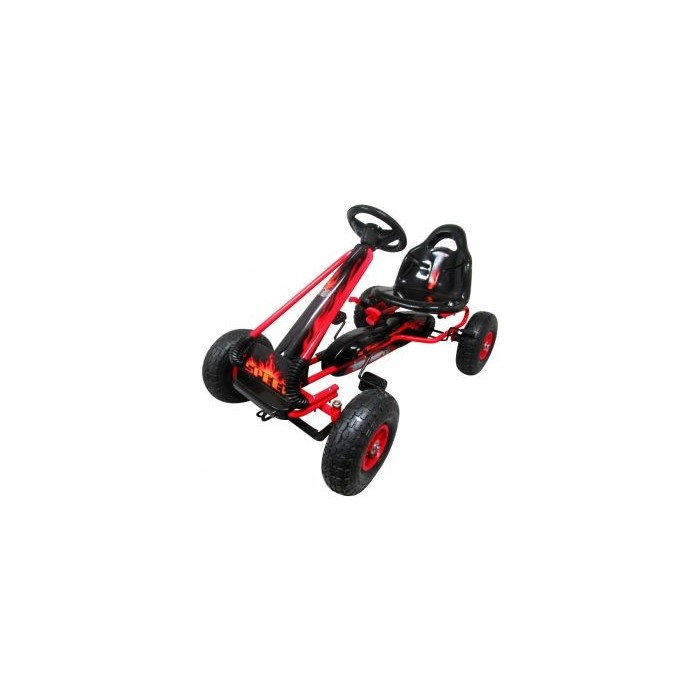 Kart cu pedale Gokart, 3-6 Ani, roti pneumatice din cauciuc, frana de mana, G3 R-Sport - Rosu [1]