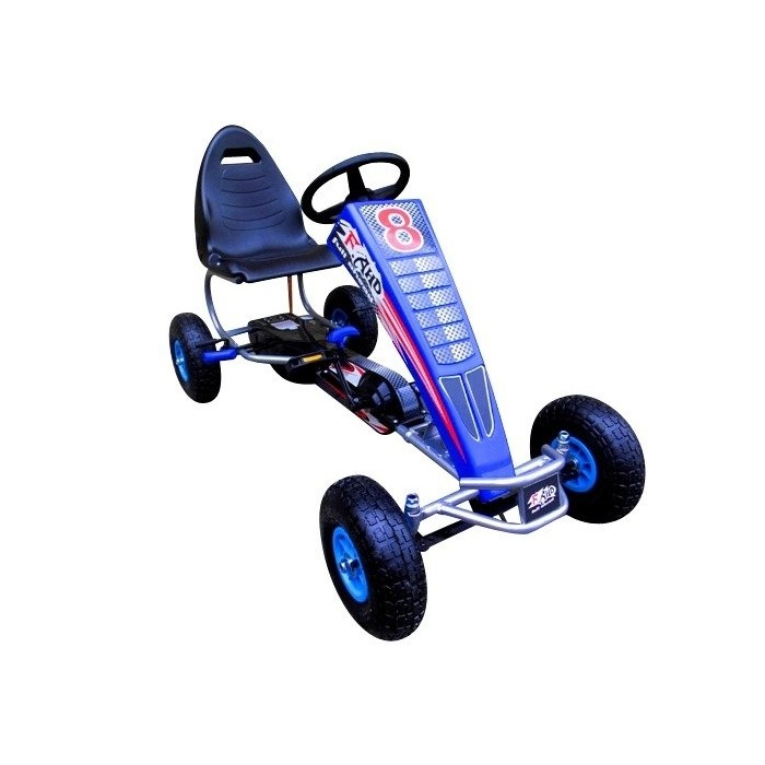 Kart cu pedale Gokart, 4-10 ani, roti gonflabile, G5 R-Sport - Albastru [1]
