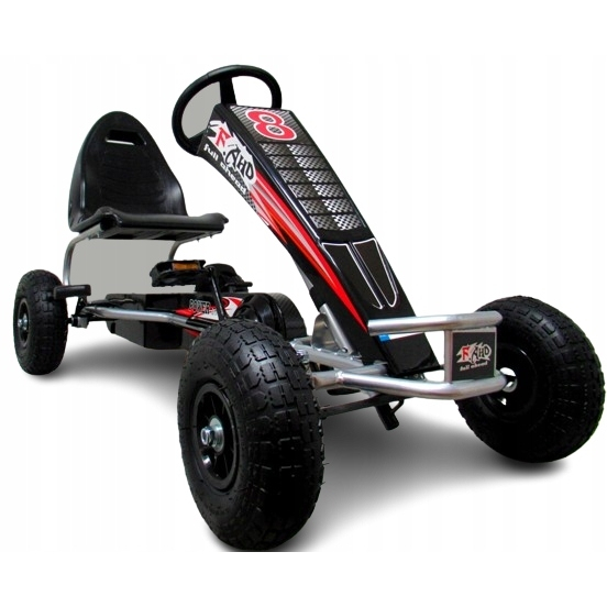 Kart cu pedale Gokart, 4-10 ani, roti gonflabile, G5 R-Sport - Negru [1]