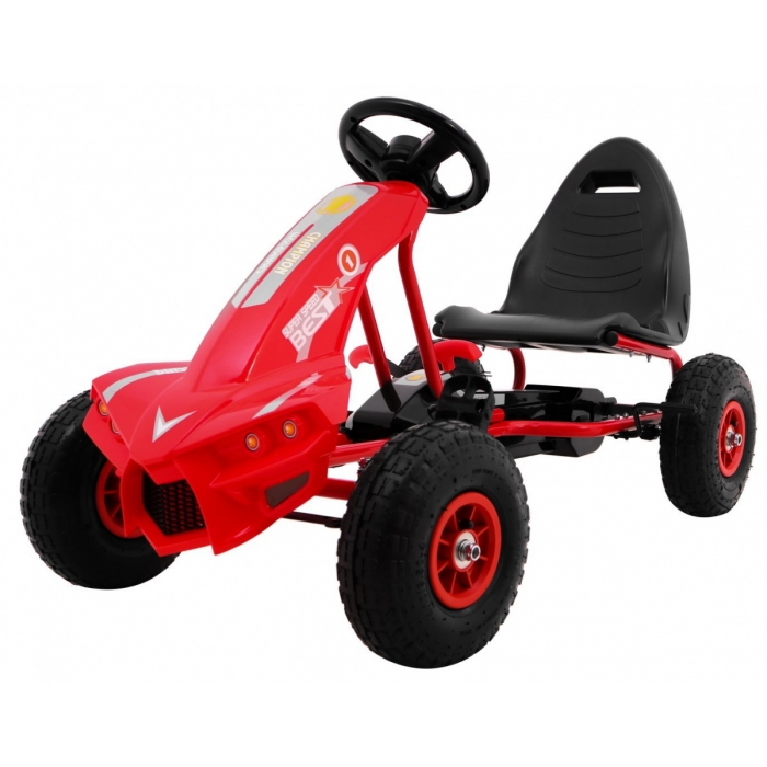 Kart cu pedale si roti gonflabile, varsta 3 ani+, 114x59x63 cm, Gokart CHAMPION - Rosu [1]