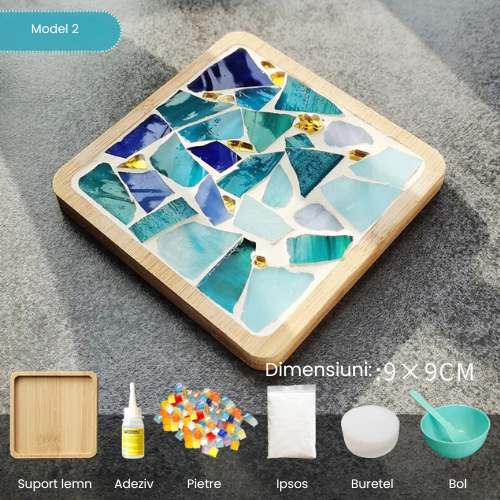Kit DIY Suport din Bambus cu Piese de Mozaic [3]