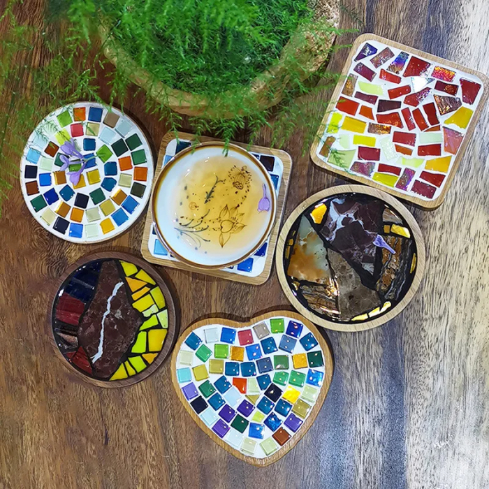 Kit DIY Suport din Bambus cu Piese de Mozaic [2]