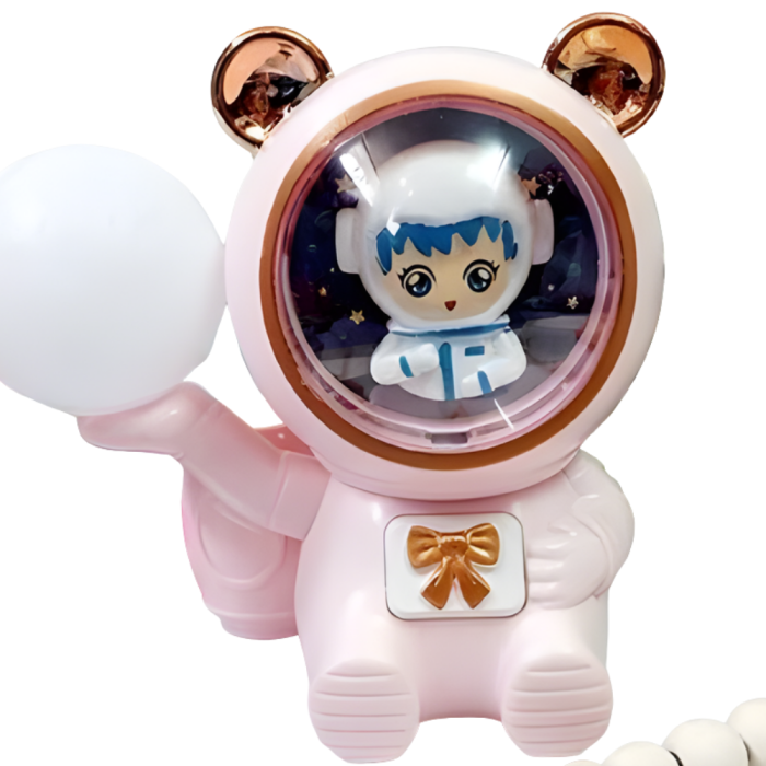 Lampa de Birou cu Ascutitoare, Bebe Astronaut - Roz, cu Incarcare USB si Suport Creioane [1]