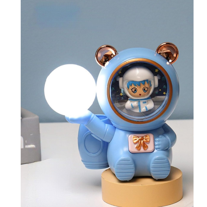 Lampa de Birou cu Ascutitoare, Miss Urechila - Roz, cu Incarcare USB si Suport Creioane [1]