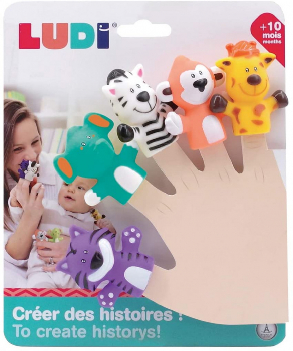LUDI Set 5 marionete deget „SAFARI ANIMALS” [3]