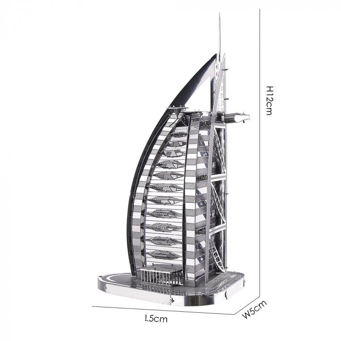 Macheta 3D Burj Al Arab din metal, 12 cm [4]