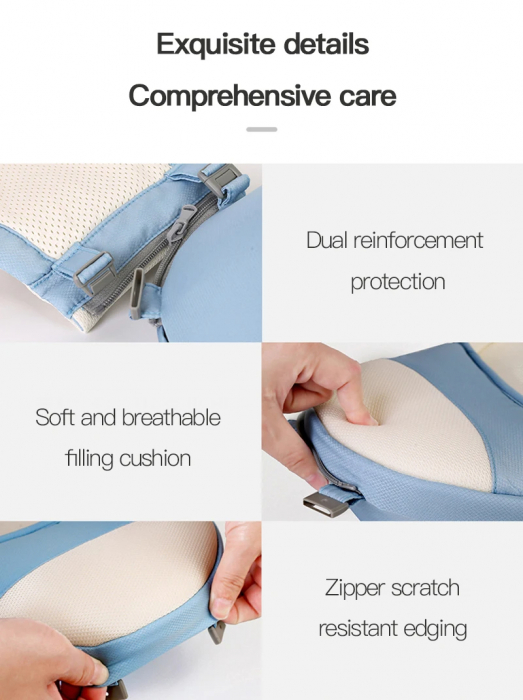 Marsupiu ergonomic multifunctional cu scaunel de sustinere, albastru [21]