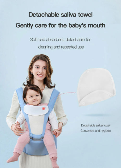 Marsupiu ergonomic multifunctional cu scaunel de sustinere, albastru [11]