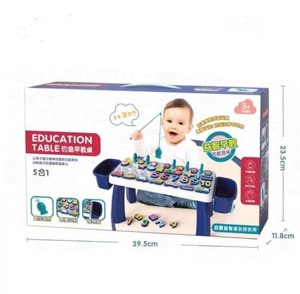 Masuta de activitati Montessori, 5 in 1, Pescuit, Sortare, Matematica, Puzzle Incastru [6]
