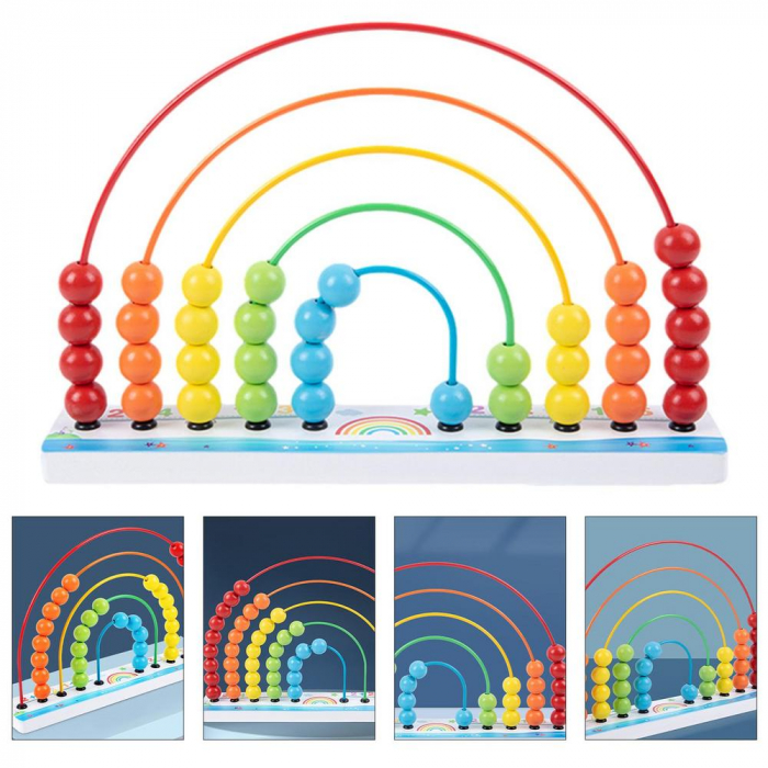 Abac din Lemn Semicerc Montessori Rainbow [2]